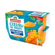 Andros – Desserts Fruitiers Coeur de Fruits Sans Sucres Ajoutés 4x97g