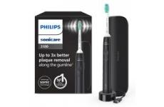 vente privée Philips Sonicare 3100, Brosse à dents électrique sonique, capteur de pression et minuterie, étui de voyage, noir, modèle HX3673/14