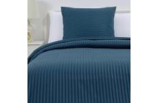 vente privée Amazon Basics Parure de Lit 1 Personne 2 Pièces en Microfibre, Housse de Couette 135 x 200 cm et 1 Taie d'oreiller 65 x 65 cm, Bleu Marine Rayé