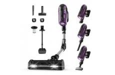vente privée Rowenta X-Force Flex 12.60 Allergie Aspirateur Balai sans Fil, Filtration Anti-Allergènes, Puissant 150AW, Autonomie 45min, Station d'accueil RH98A0WO, Violet et Aluminium