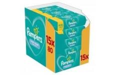 vente privée Pampers Fresh Clean, 1200 Lingettes pour Bébé (15x80), Sans Alcool, Aussi Pour Les Mains Et Le Visage