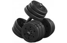 vente privée Yaheetech Haltères Musculation 2 x 10kg Home Gym 12 Plaques Différents Poids Paire d'Haltères Kit Haltères en Métal Noir