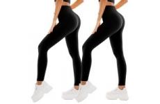 vente privée SINOPHANT 2 Pièces Leggings Sport pour Femmes Taille Haute, Legging Opaque pour Gym Sport Yoga(#2 pièces Noir/Noir,S-M)