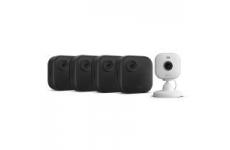 vente privée Nouvelle caméra Blink (Outdoor 4) : caméra de surveillance connectée HD sans fil (système 4 caméras avec Sync Module Core) + Blink Mini 2 (blanc)