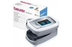 vente privée Beurer PO 30 - Oxymètre de pouls digital professionnel pour la mesure de la saturation en oxygène dans le sang et le pouls, 61 x 36 x 32 mm, 57 gr, blanc et argent