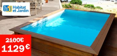 vente privée LES ESSENTIELS PISCINE HORS SOL BOIS TOLEDO 3X2X0.71 M
