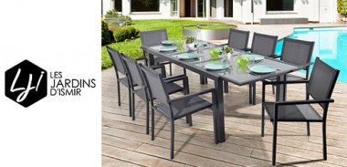 vente privée ENSEMBLE REPAS EXTENSIBLE ALUMINIUM