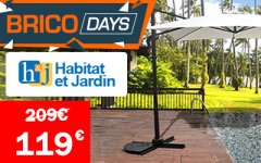 vente privée LES ESSENTIELS PARASOL DE JARDIN DÉPORTÉ CARRE 2.5 X 2.5 M