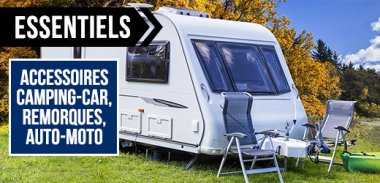 vente privée LES ESSENTIELS ACCESSOIRES CAMPING CAR, REMORQUES, AUTO-MOTO