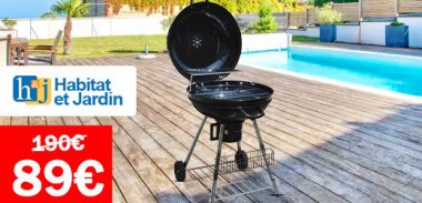 vente privée LES ESSENTIELS BARBECUE CHARBON DE BOIS NOIR - HABITAT ET JARDIN