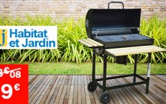 vente privée LES ESSENTIELS BARBECUE CHARBON DE BOIS AVEC ROUES ET POIGNÉES