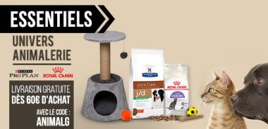 vente privée LES ESSENTIELS ALIMENTATION & ACCESSOIRES ANIMALERIE