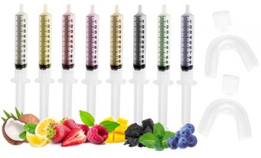vente privée Lot de 2 seringues de gel blanchissant avec gouttière universelle, option au choix