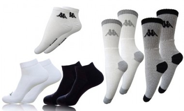 vente privée Sélection de 6 ou 12 paires de chaussettes Kappa, 100% coton, différentes tailles disponibles