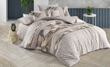 vente privée Ensemble housse de couette avec 2 taies d oreiller : Spirale Double Face Noir Gris
