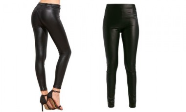vente privée 1 ou 2 leggings en simili cuir thermique avec doublure intérieure fourrée