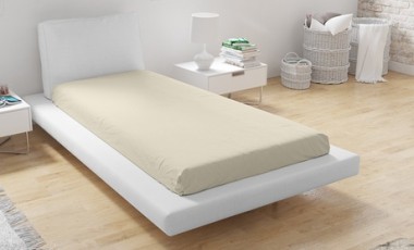 vente privée Lot de 2 draps housse en microfibre : Blanc / 140 x 190 cm