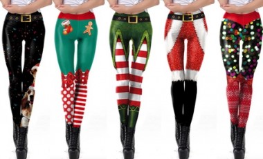 vente privée Black Friday Legging taille haute pour femmes avec motifs de Noël