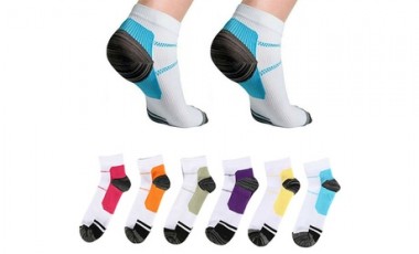 vente privée 1 ou 2 lots de 6 paires de chaussettes de compression unisexes, taille au choix