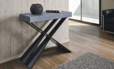 vente privée Table à rallonge Diago : Grand modèle / Blanc avec des pieds anthracites