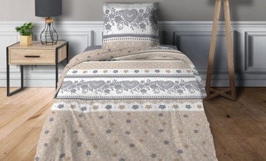 vente privée Parure de couette 2 pieces 140 x 200 : Nature / Bleu