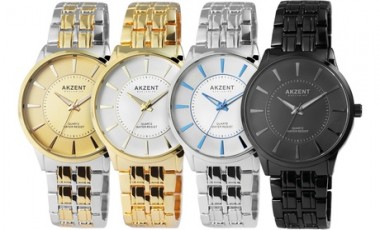 vente privée Montre étanche pour homme à 3 aiguilles de la marque Akzent, coloris au choix