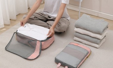 vente privée Lot de 3 sacs de rangement de tailles différentes : Bleu foncé