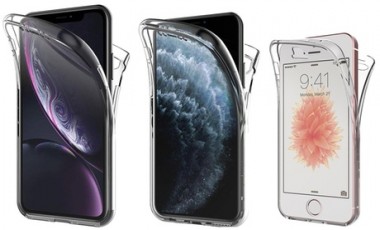 vente privée Coque double en silicone transparent pour iPhone, livraison gratuite