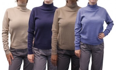 vente privée Pull femme Bill Tornade : Col roulé / Bleu pixels / L