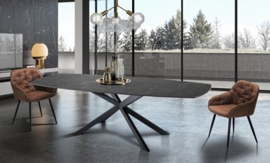 vente privée Table extensible : Finny / Finition marbre blanc mat