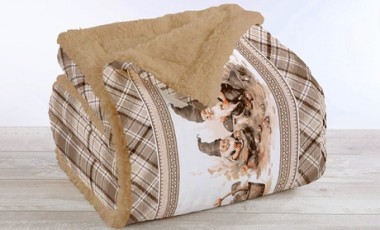 vente privée Plaid réversible en sherpa et microfibre : 200 cm x 230 cm / Inverno