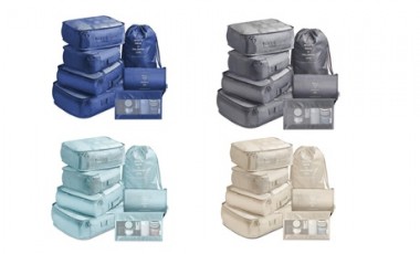 vente privée Lot de 7 pièces de rangement et organisation pour voyage : Bleu