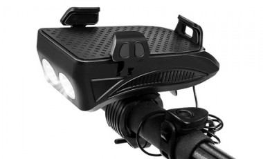 vente privée Lampe phare pour vélo avec klaxon et support pour téléphone portable