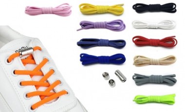 vente privée 1, 2 ou 4 paires de lacets en polyester avec fermoir pratiques, livraison offerte