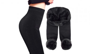 vente privée 1, 2 ou 3 leggings thermiques fourrés chauds pour femme