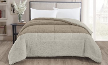 vente privée Couette double bicolore sherpa : Gris