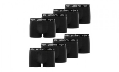 vente privée Lot de 8 boxers Umbro en coton : Noir / Taille 2XL