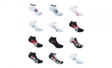 vente privée Lot de 12 paires de chaussettes courtes Fila : Pack surprise / 39-42