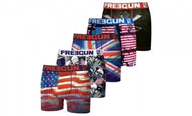 vente privée Lot de 5 boxers Freegun imprimé drapeau : S
