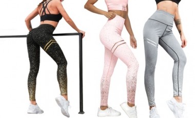 vente privée 1 ou 2 leggings taille haute motif pailleté