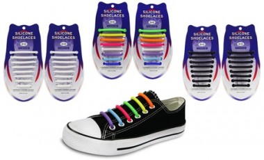 vente privée 2 packs de 16 lacets en silicone sans attaches