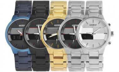 vente privée 1 ou 2 montres analogiques à 3 aiguilles pour hommes de la marque Akzent Exclusive