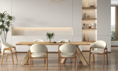 vente privée Lot de 2 chaises Doosense : Frêne teinté / Tissu SoftCellar safran