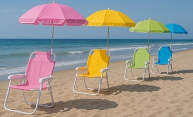 vente privée Chaise pliante avec parasol pour enfants : Orange