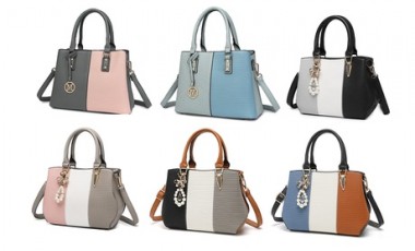 vente privée Sac à main femme fourre-tout à panneaux texturés avec longue lanière : LG6866 / Rose