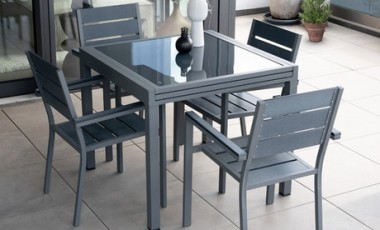 vente privée Salon de jardin Verano avec table extensible de Home Deluxe