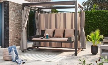 vente privée Pergola Provence avec banquette suspendue de Home Deluxe : Avec toit