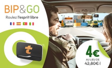 vente privée Badge de télépéage Bip&Go valable partout en France en Espagne au Portugal et en Italie