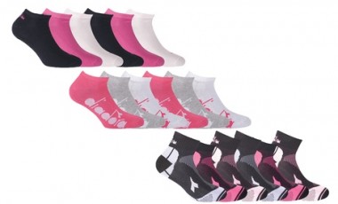 vente privée Lot de 6 paires de socquettes ou chaussettes courtes pour femme Diadora ; modèle au choix