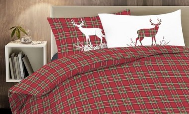 vente privée Housse de couette en coton à motif tartan : Gris / 2 places